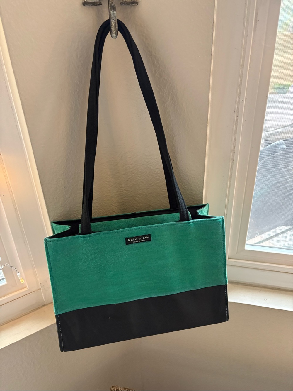 kate spade Green and Black Colorblock Tote